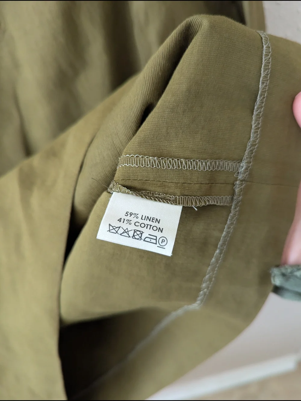 Dries Van Noten round neck linen cotton blend Summer top Olive Green XS - Picture 8 of 11